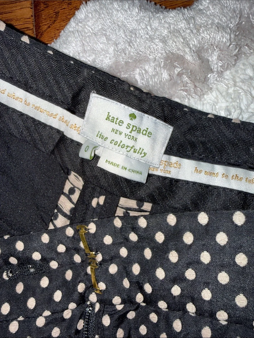 kate spade Black Polka Dot Slim Trousers